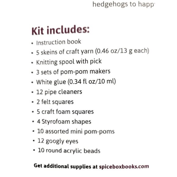 Spice Box Kits for Kids, Yarn Animals Spool Knit & Pom-poms, Over 40 projects - Picture 15 of 16